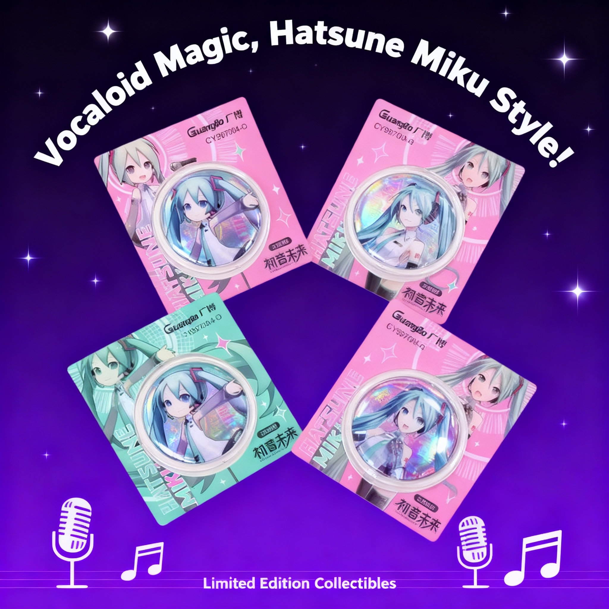 Anime Merchandise Japan - Official Hatsune Miku Anime Badge Cute