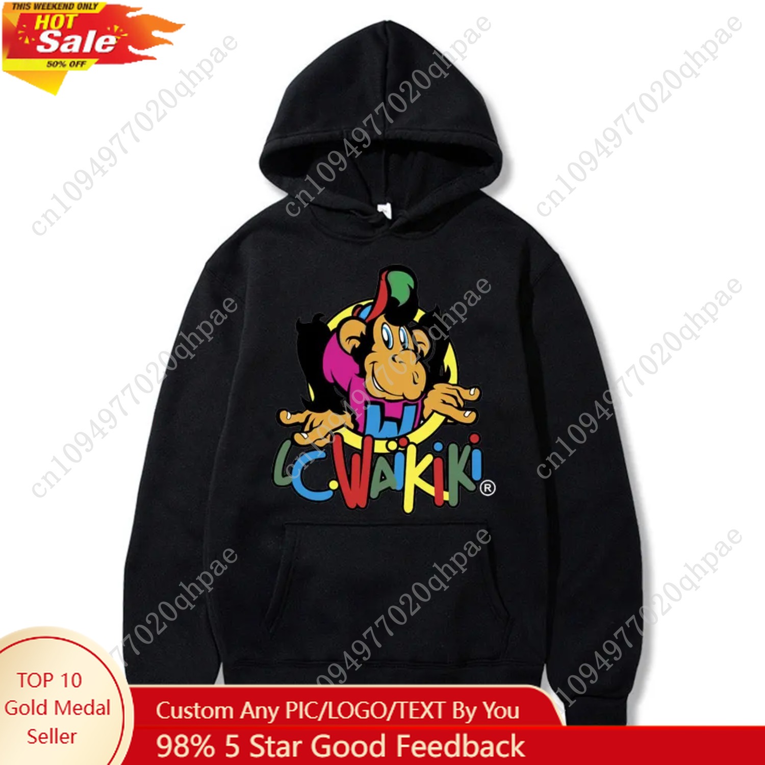 Anime Merchandise Hoodie - Lc Waikiki Monkey Merchandise Hoodie Men