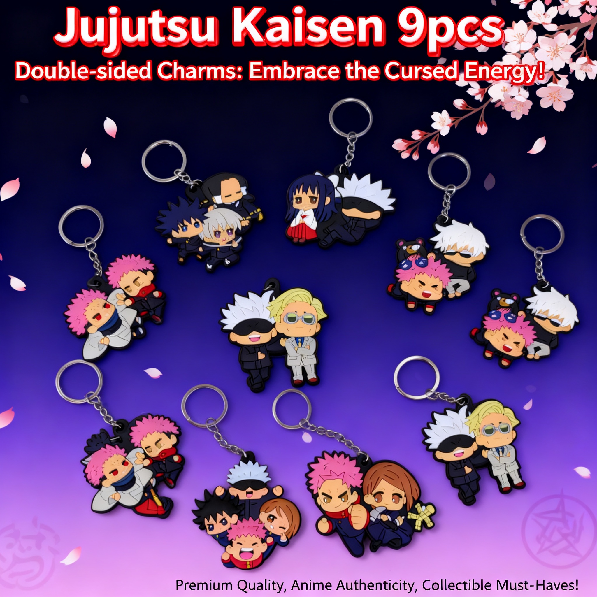 Anime Merchandise Keychain - Anime Merchandise Jujutsu Kaisen Character Double