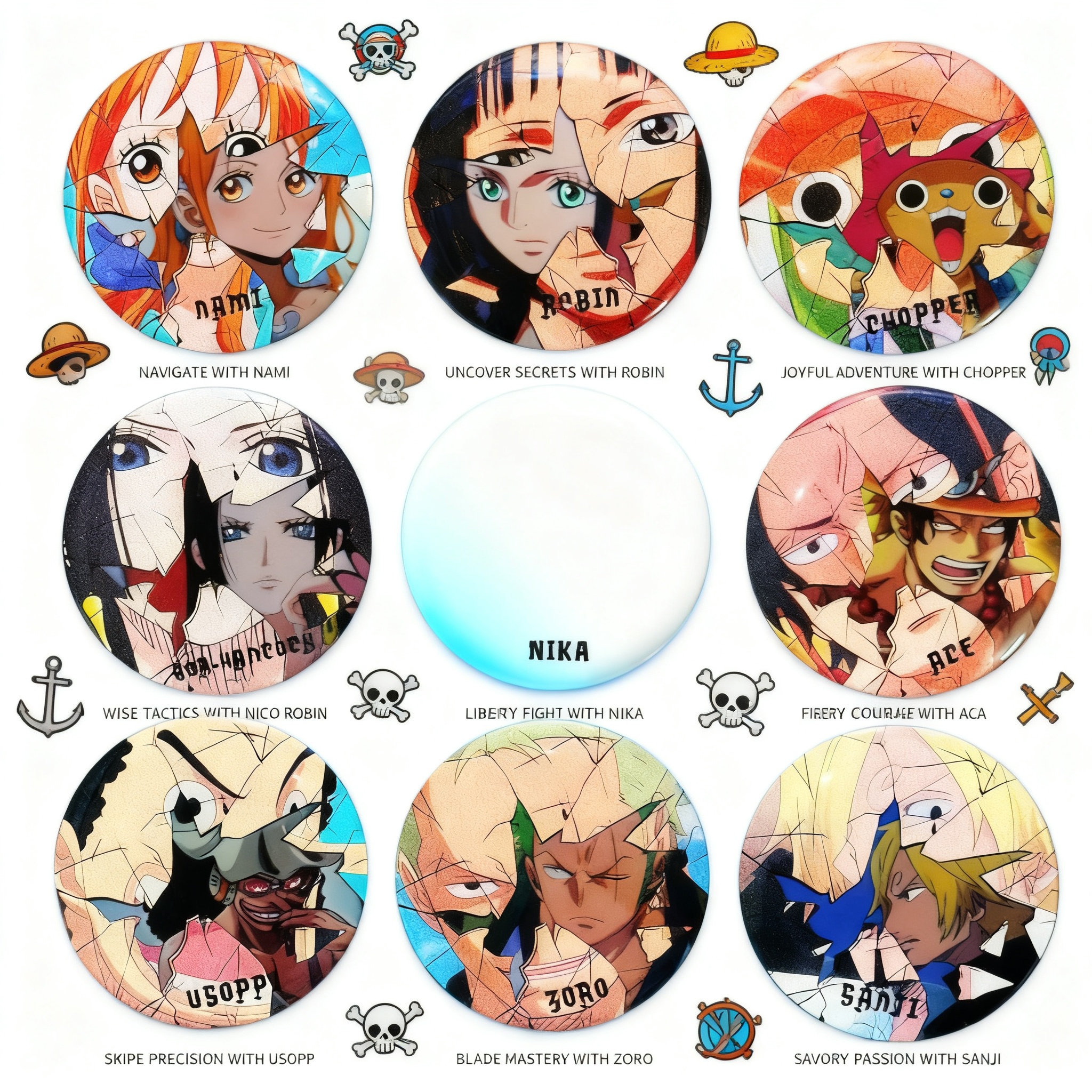 Luffy Anime Merchandise - One Piece Anime Badge Luffy Zoro