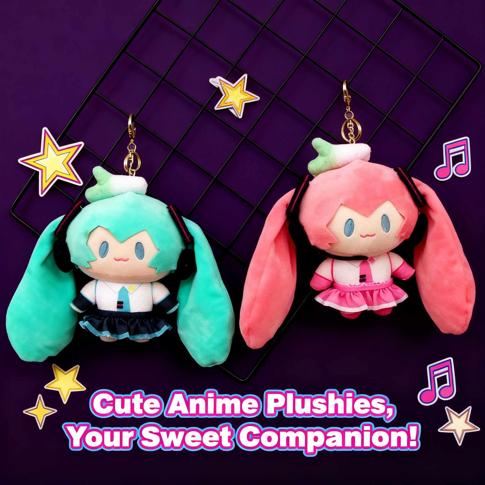 Cute Anime Merchandise - Miku Hatsune Anime Plush Doll Keychain