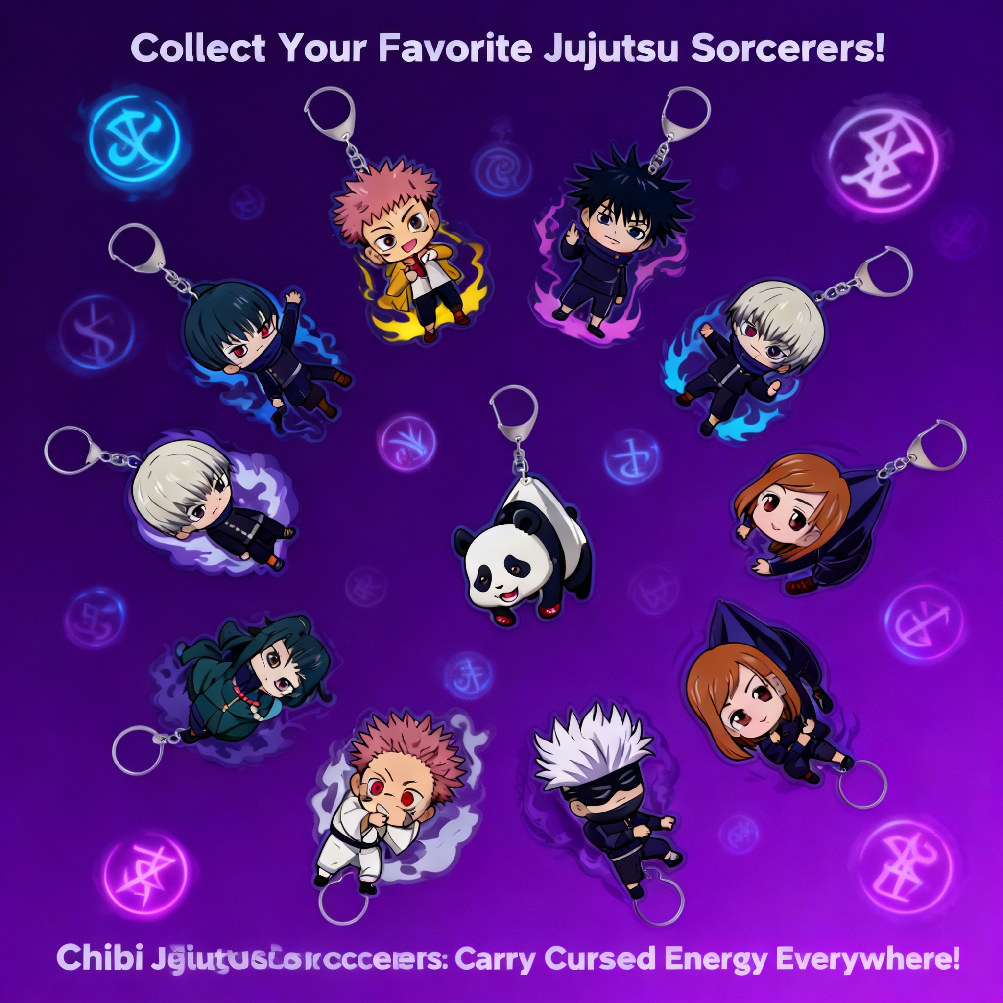 Anime Merchandise Keychain - Jujutsu Kaisen Anime Double Sided Transparent